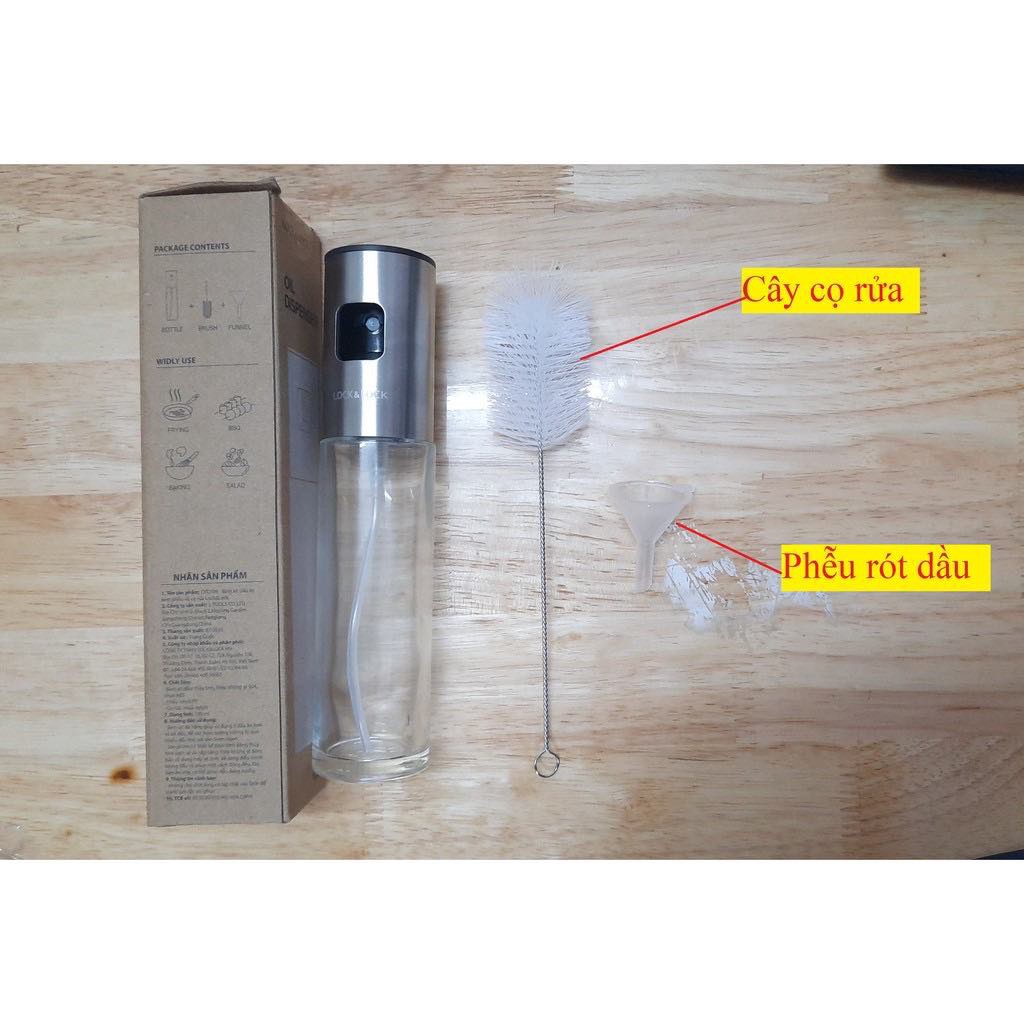 Bình xịt dầu ăn Lock&Lock 100ml kèm phểu và cọ rửa - CKO109