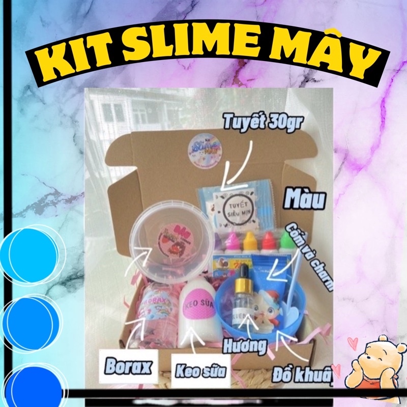 Bộ Kit Slime Mây kèm HDSD ( Tuyết mịn - Tuyết mỹ)