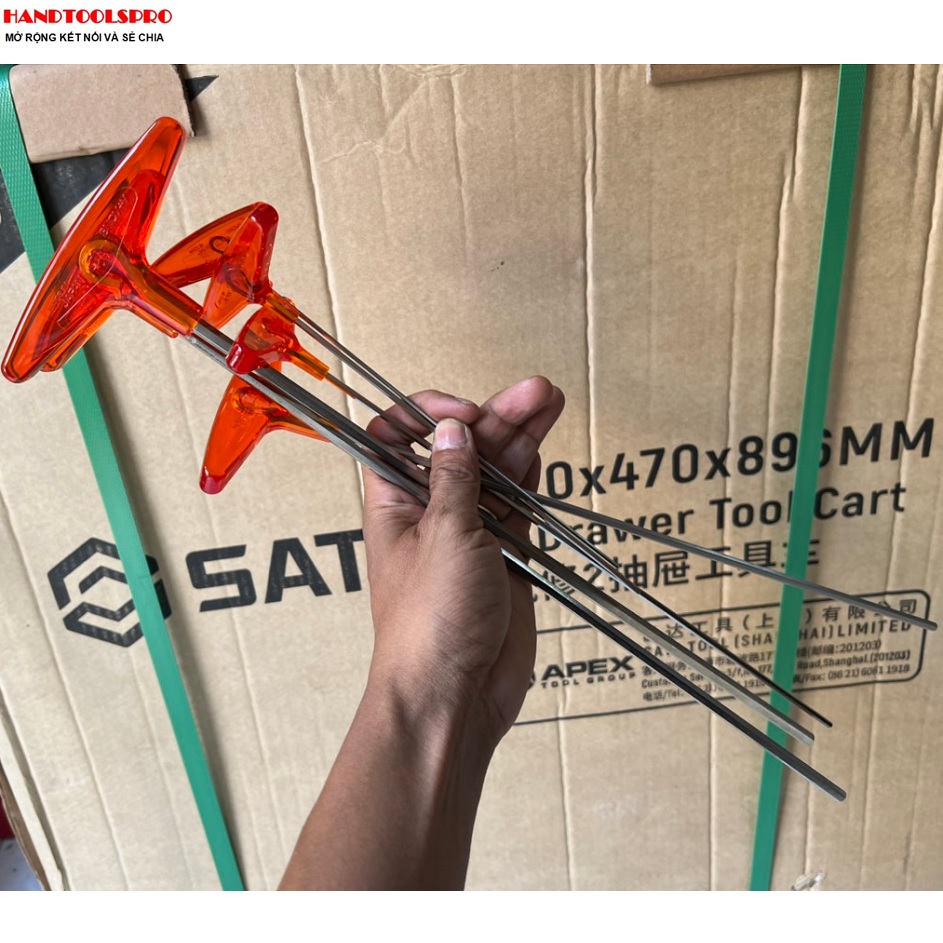 Lục giác có tay cầm chữ t siêu dài đủ size từ 2-6mm nhật bản eight 018l-3