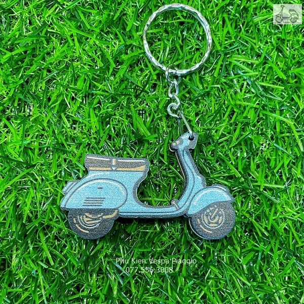 Móc khóa vespa 3d 2d bằng gỗ cao cấp