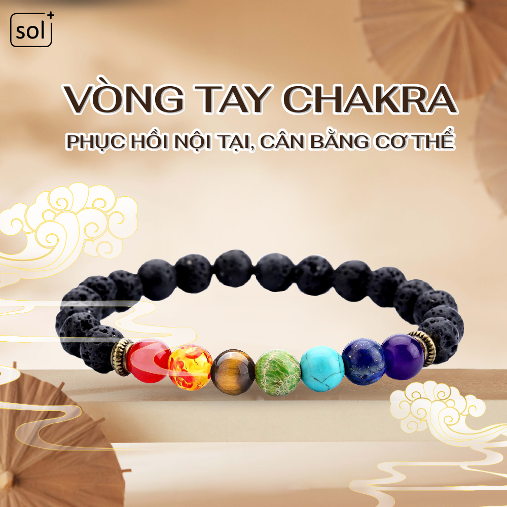 Vòng Tay Chakra 8mm Đá Nham Thạch Khuếch Xạ Hương Luân Xa Chakra Bracelet Lava Rock - Năng Lượng Tích Cực, May Mắn Sol Plus (Phiên Bản Đặc Biệt)