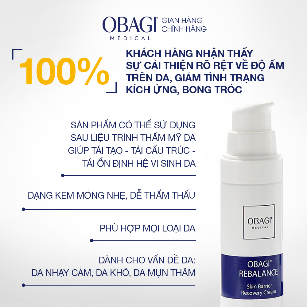 Kem dưỡng phục hồi và cân bằng hệ vi sinh OBAGI Medical Rebalance Skin  Barrier Recovery Cream 48g | Lazada.vn