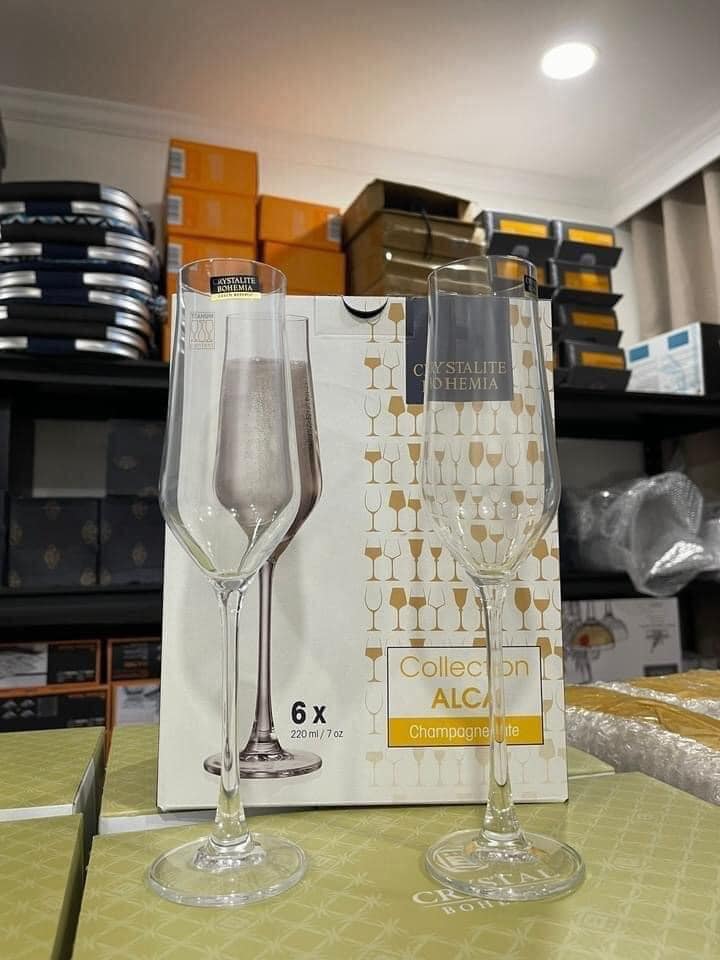 Set 6 Ly Champana Alca Bohemia 220ml