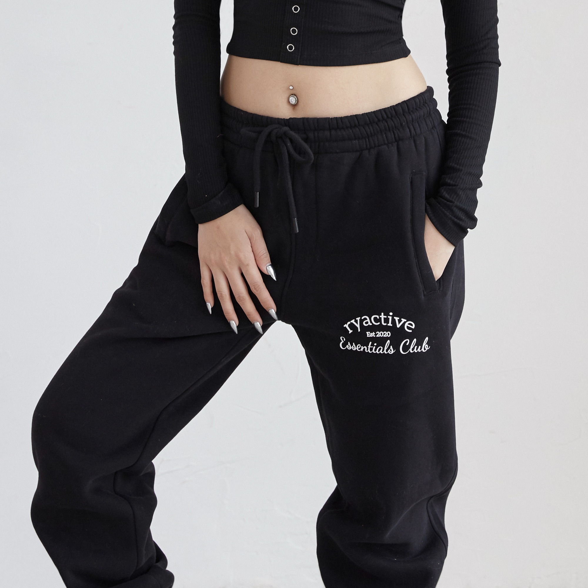 Quần jogger nữ thể thao RYACTIVE - OVERSIZE JOGGER Black