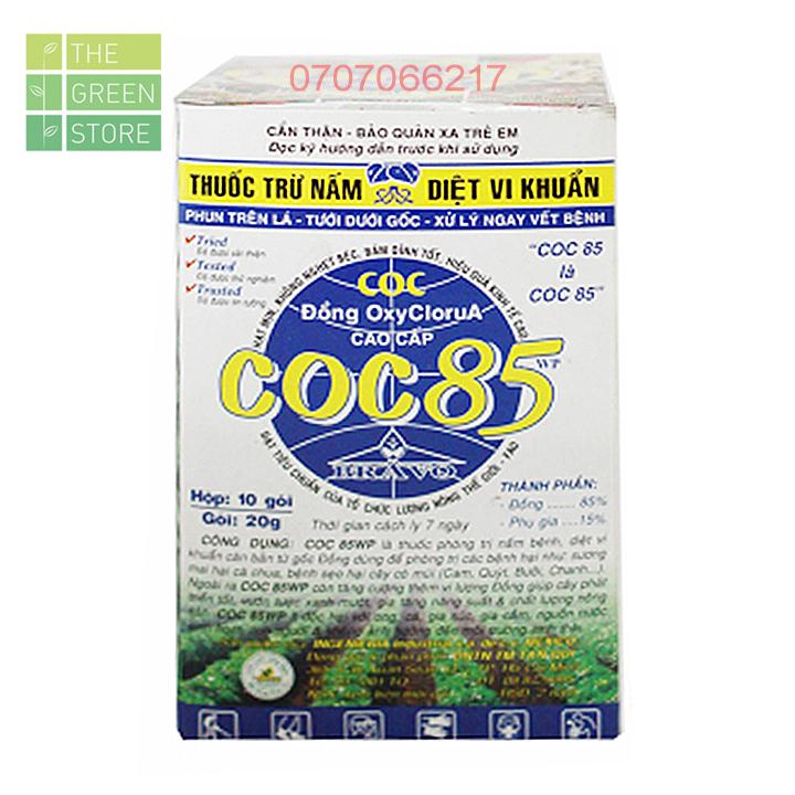 Hộp thuốc trừ nấm COC 85 (20g x 10 gói) cho mai vàng, hoa hồng, hoa lan , hoa cây cảnh, rau màu, cây ăn trái