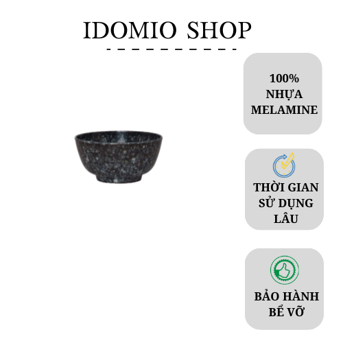 Chén Cơm Nhựa Melamine Vân Đá Đen