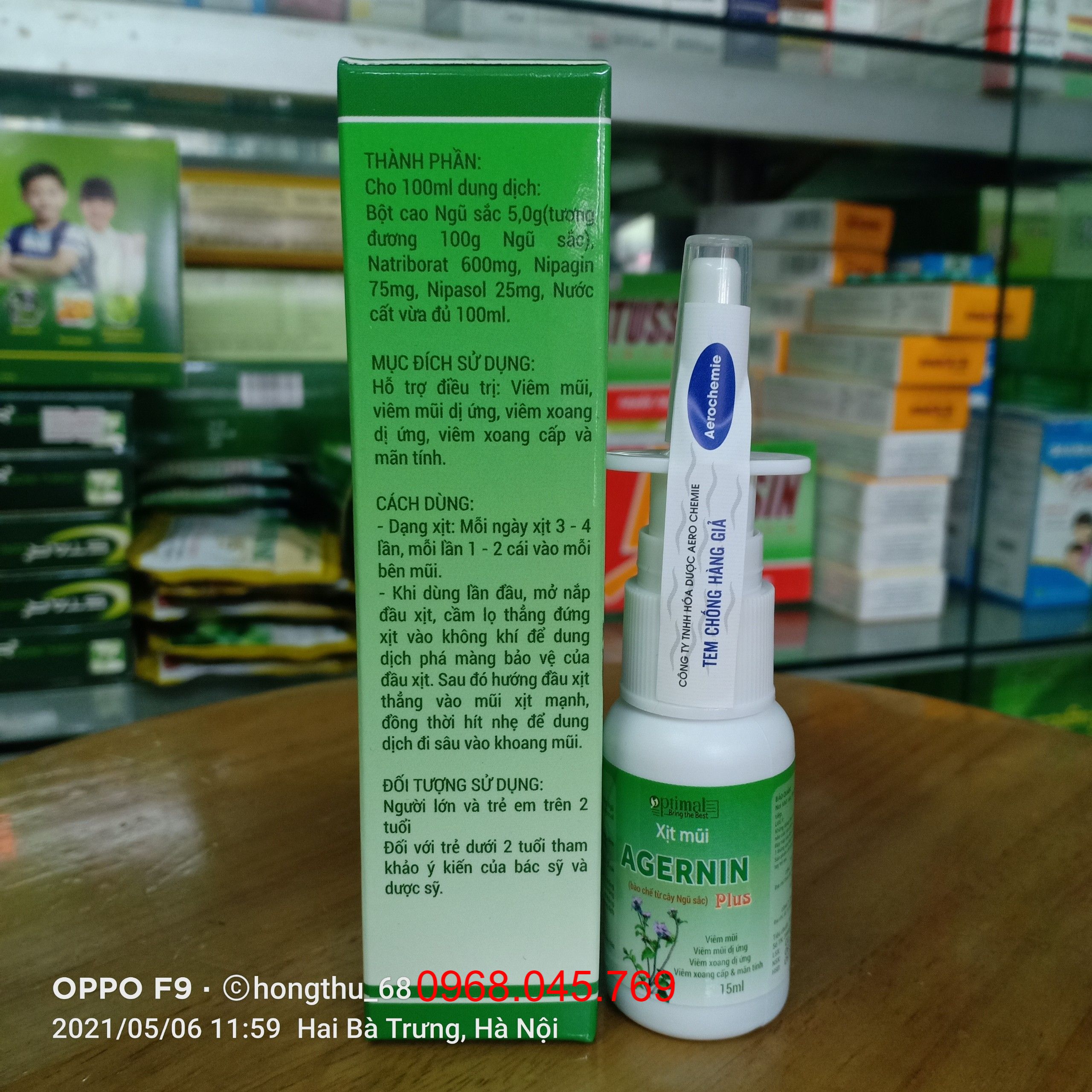 Xịt mũi AGERNIN Plus chai 15ml