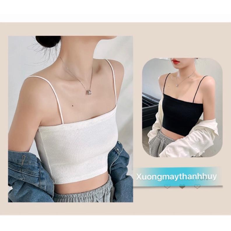 Áo 2 dây cottong thun gân co dãn tốt