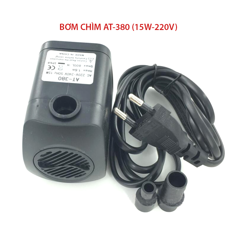 Máy bơm chìm không chổi than 15W-220V dùng cho thác nước mini, hòn non bộ, bể cảnh, bể nước