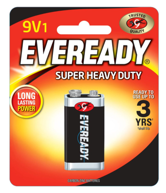Vỉ 1 viên pin eveready vuông 9v siêu bền
