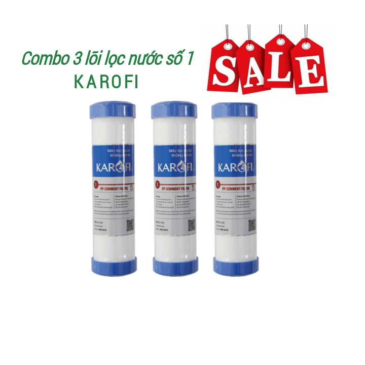 Bộ 3 Lõi Lọc Nước Karofi 123 Chính Hãng