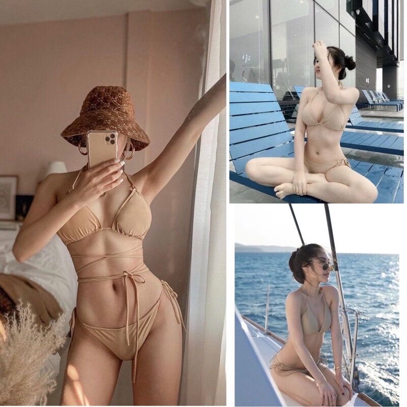 Bikini 2 mảnh màu nude da siêu sexy.