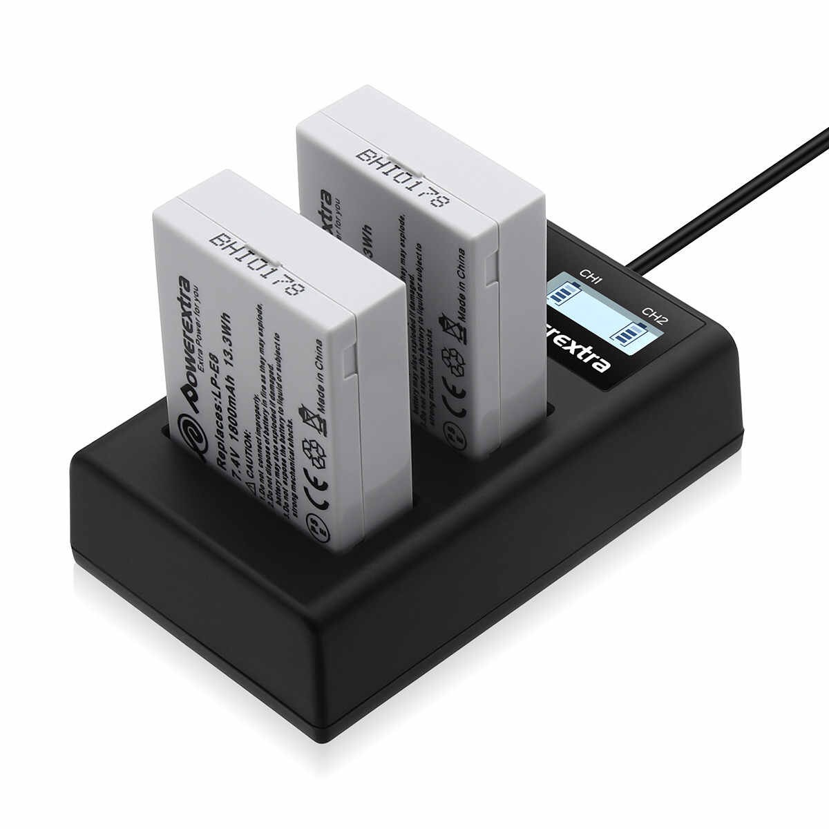 Combo 2Pin/1 Sạc LP-E8 cho máy ảnh Canon EOS 550D/ 600D/ 650D/ 700D.