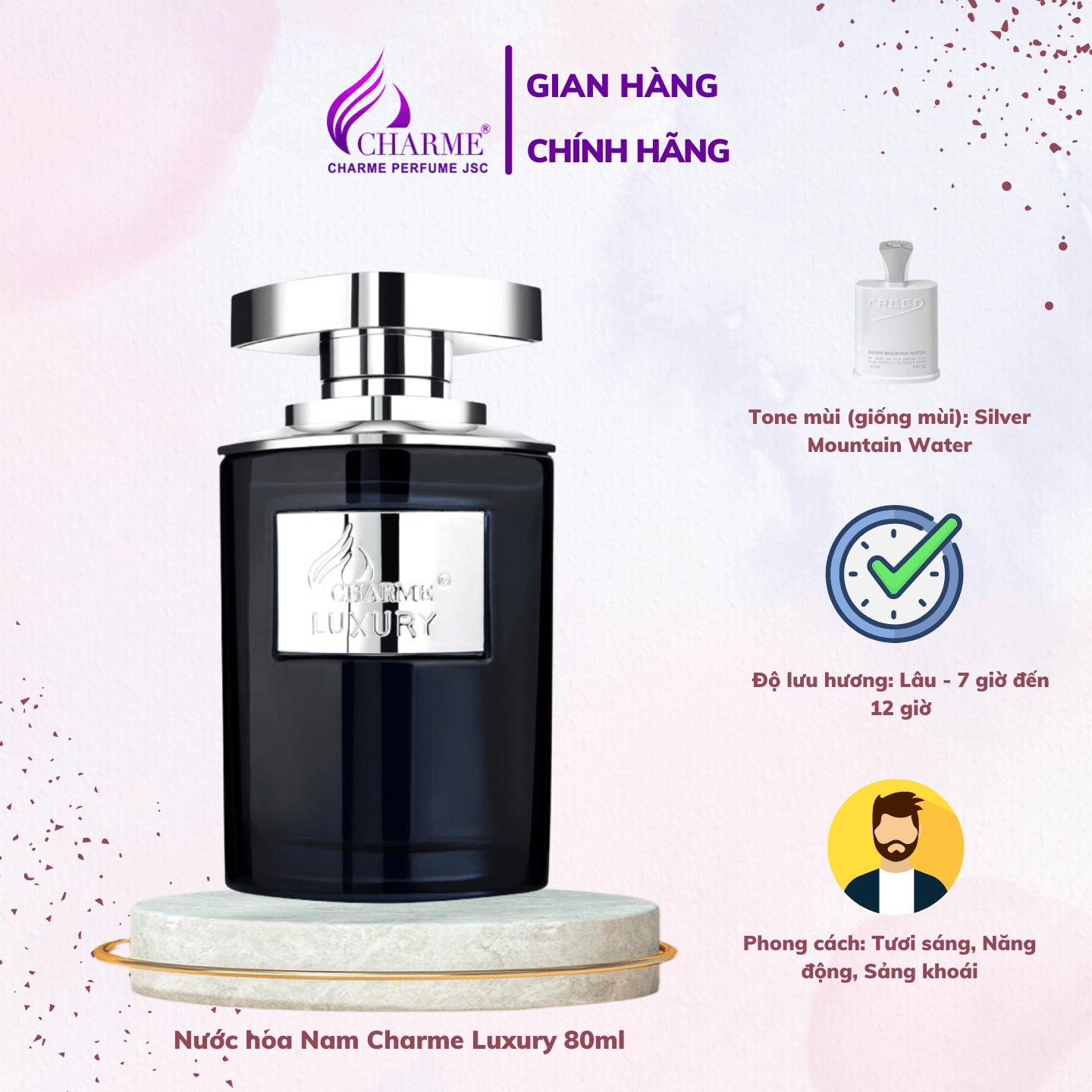 Charme luxury men's perfume 80ml aromatherapy cool long lasting