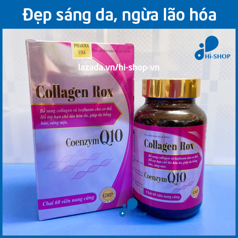 Viên uống đẹp da Collagen Rox bổ sung Vitamin E C chống lão hóa, giúp da hồng hào sáng mịn - Hộp 60 viên dùng 30 ngày