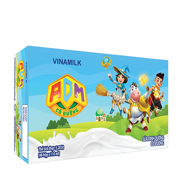 2 Thùng Sữa dinh dưỡng Vinamilk ADM Gold IQ Có đường Hộp 110ml
