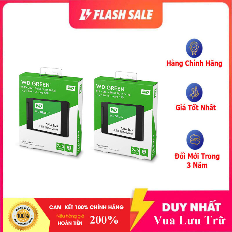 Bảng giá [Shop Mới] Bộ 2 Sản Phẩm Ổ Cứng SSD WD Green 240GB 3D NAND - WDS240G2G0A - 100% Hàng Chính Hãng Phong Vũ