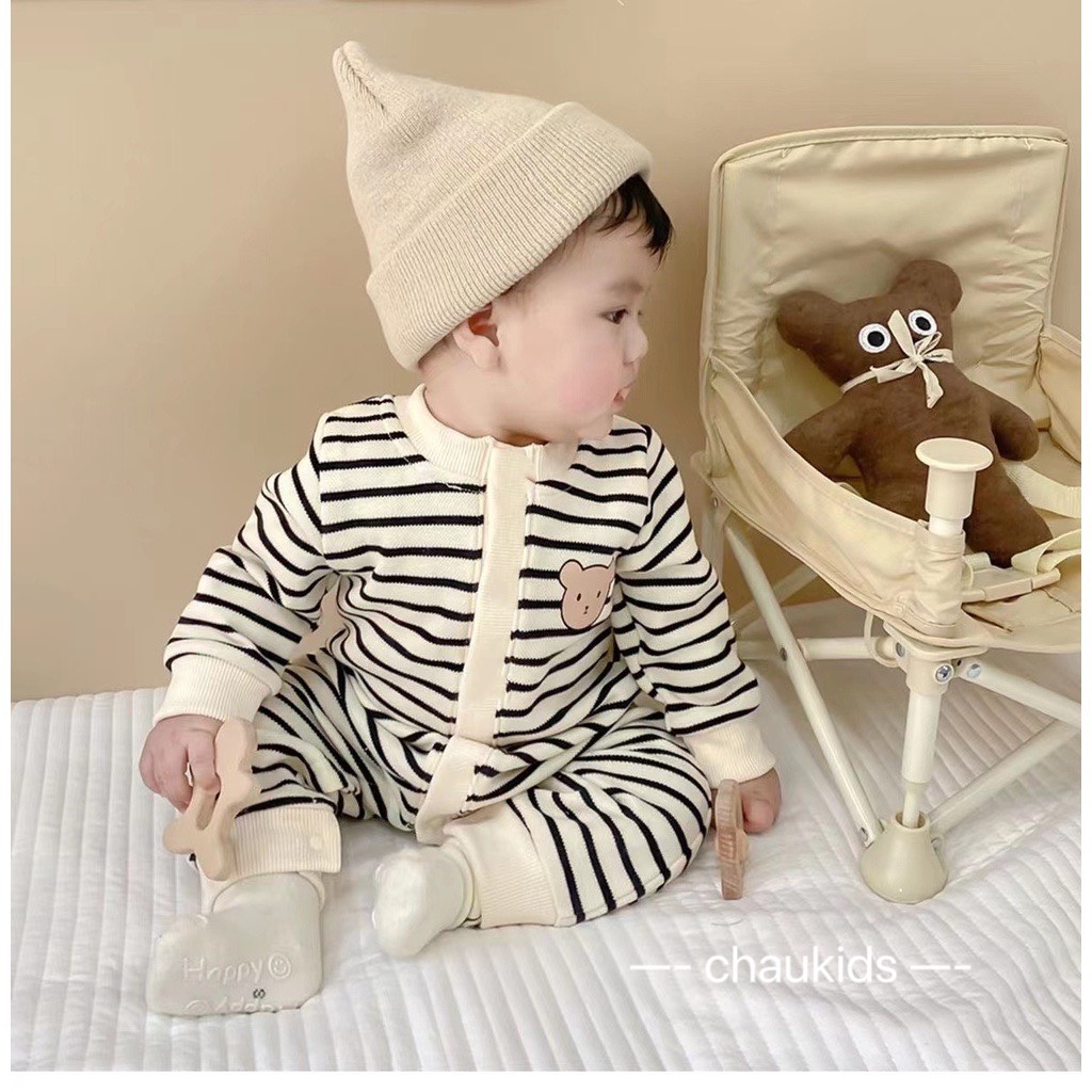 BODY GẤU DÀI KẺ NGANG CÔTON CHO BÉ TRAI
