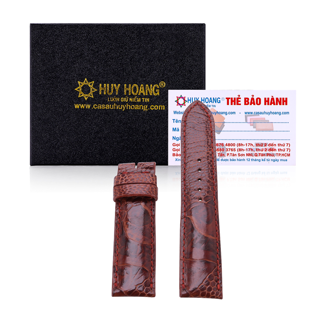 Hk8415-watch chain splendid ostrich skin 22, 24, 26 red brown