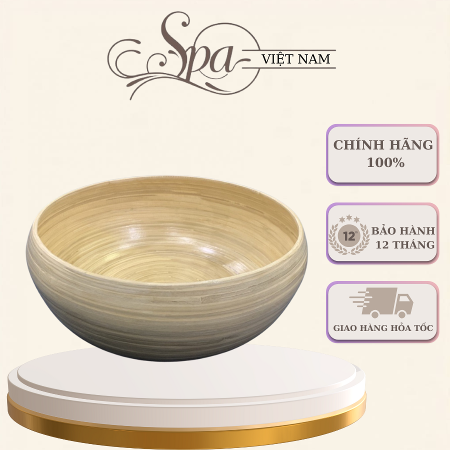 Chậu tre ngâm chân, ngâm tay, làm nail - spa chậu tre gội đầu dưỡng sinh thảo dược size 30cm