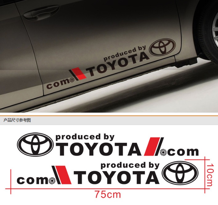 [HCM]Bộ 2 tem dán cửa xe ô tô toy 02