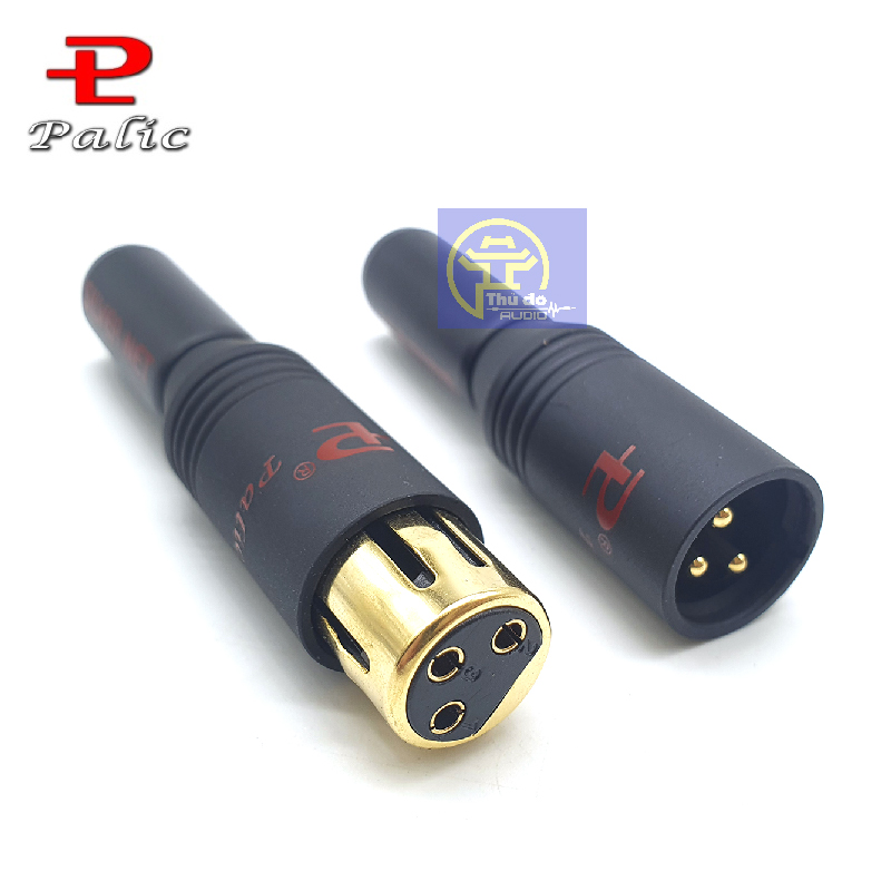 Bộ Jack canon Palic mạ bạc cao cấp - Jack XLR Palic màu đen