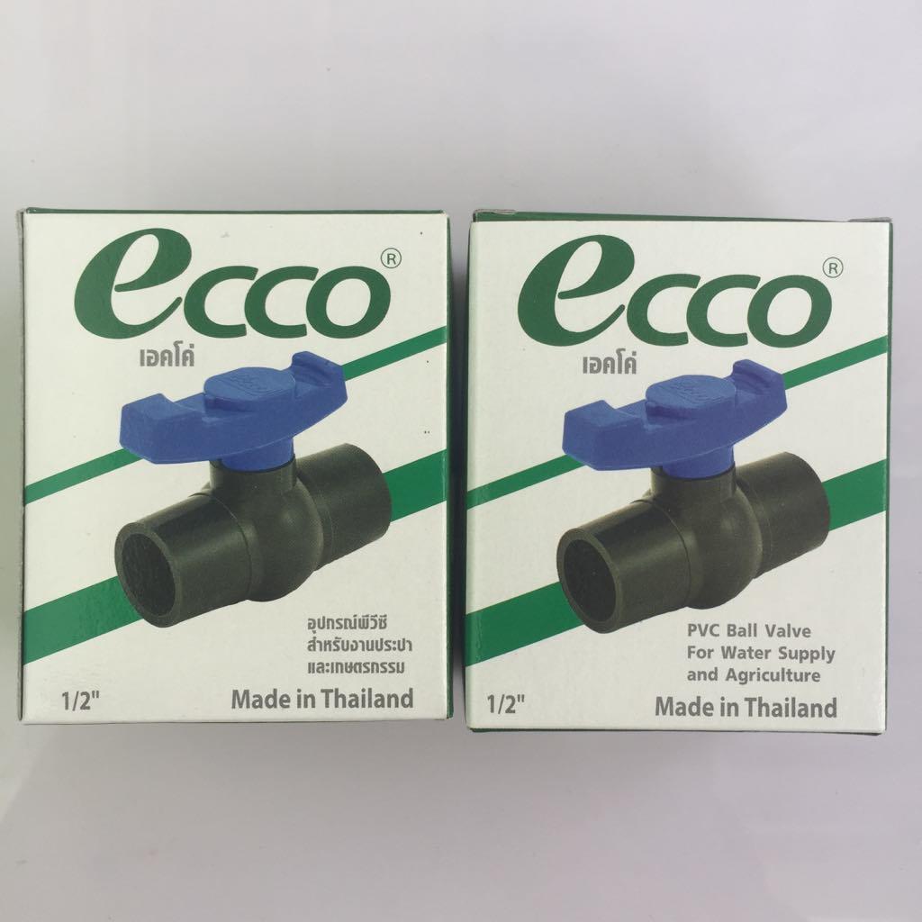 Bộ 2 van khóa nước cao cấp Ecco phi 21 nhập khẩu từ Thái Lan