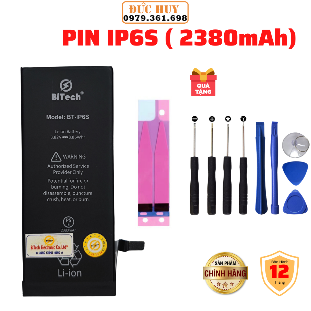 Pin IP6S Dung Lượng Cao BiTech BT-IP6S ( 2380 mAh )