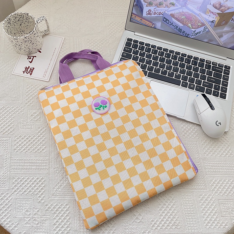 Túi chống sốc đựng laptop macbook máy tính bảng ipad 13 14 inch có tay xách dùng đi học đi làm màu sắc đáng yêu