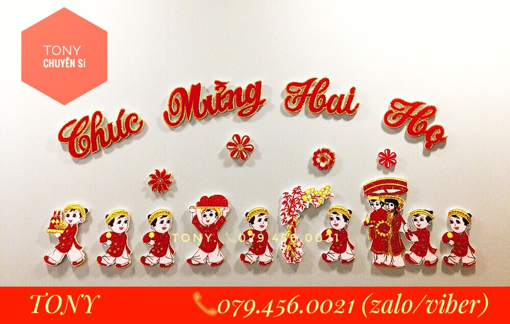 HCM]BỘ ĐOÀN HỌ RƯỚC DÂU & CHỮ CHÚC MỪNG HAI HỌ TRANG TRÍ ĐÁM CƯỚI TRUYỀN  THỐNG 