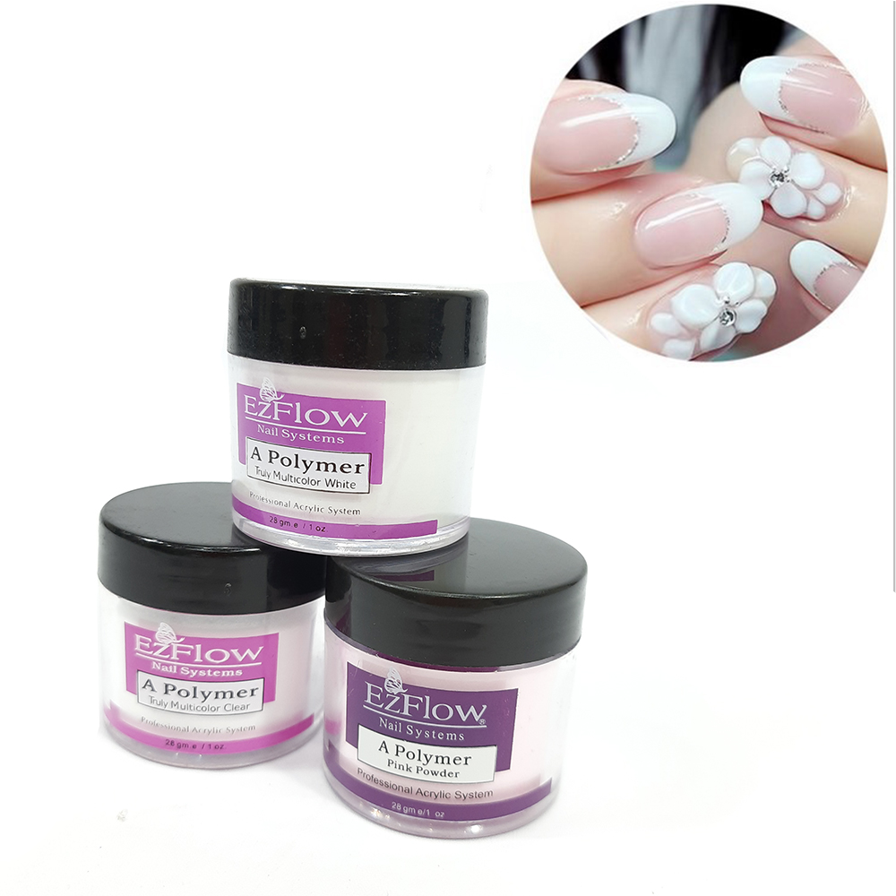 Bột Đắp Hoa Đắp Nail Ezflow Nắp Đen 28G