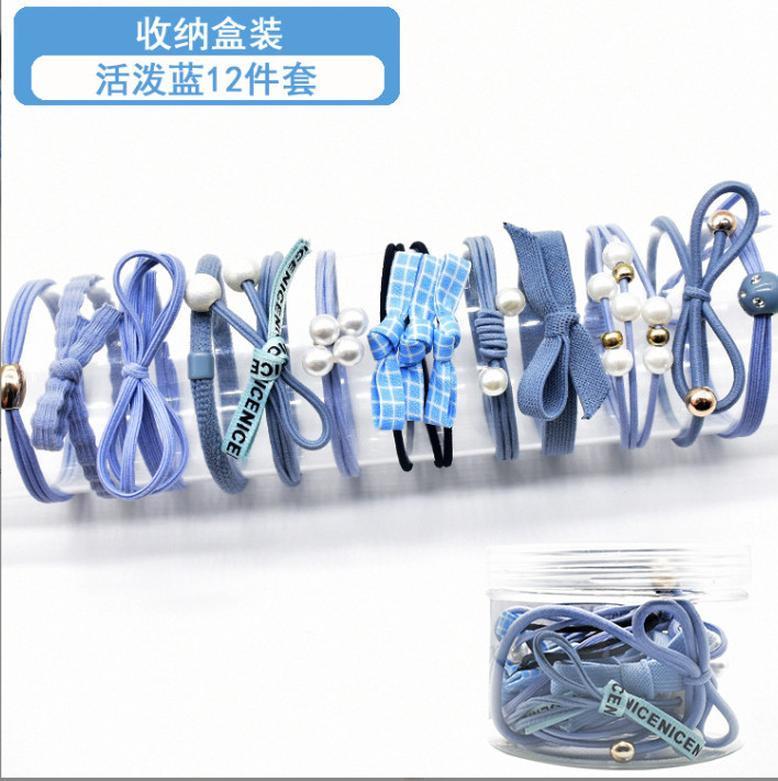 Hộp 12 dây chun buộc tóc nữ mix mẫu cực xinh zimbabe hop12chun269