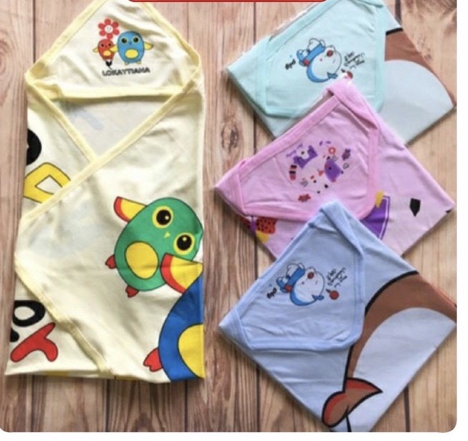 Chăn ủ fusi hình mùa hè có mũ, vải 100% cotton ĐẸP
