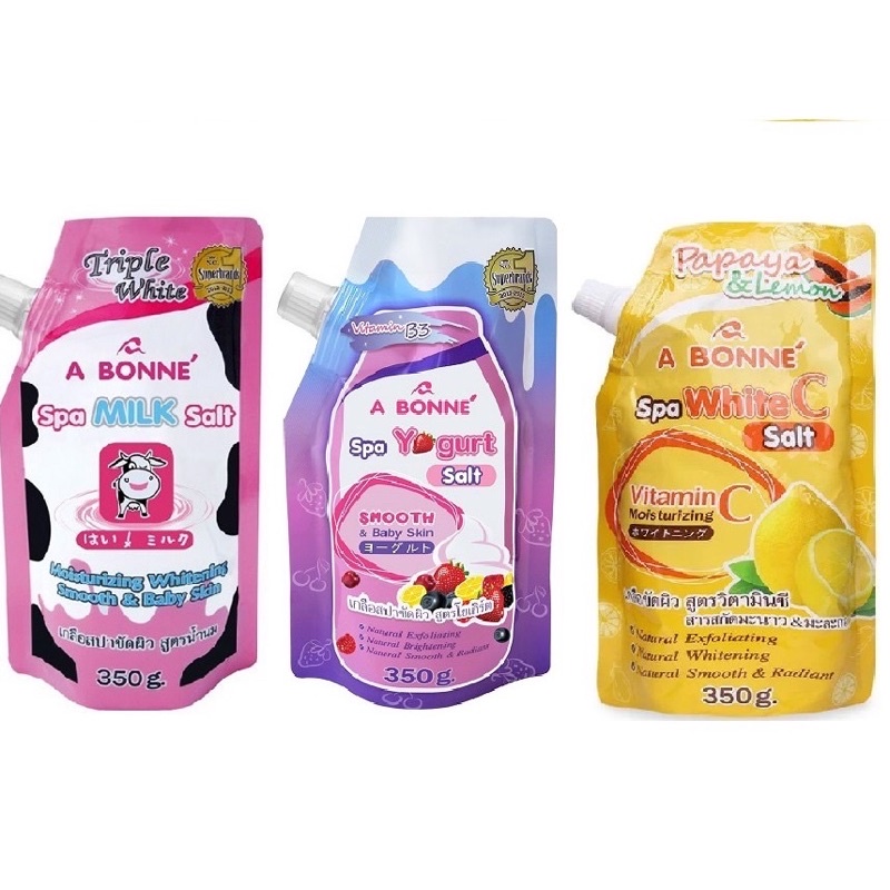 Muối tắm tẩy da chết muối bò a bonne spa milk salt yogurt, vitamin C