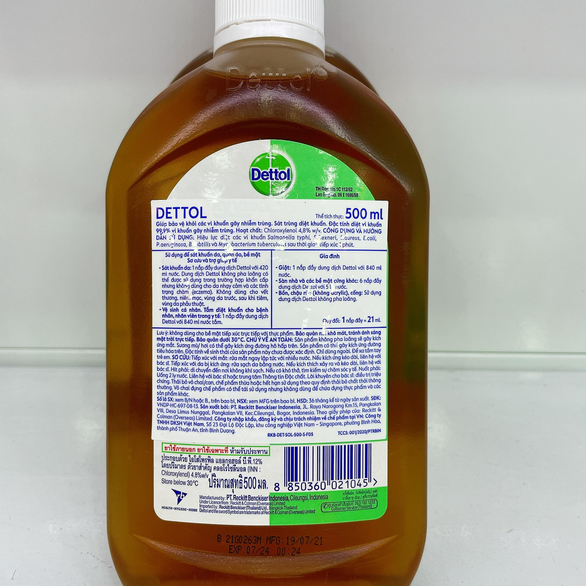 Dung dịch sát khuẩn Dettol 500ml