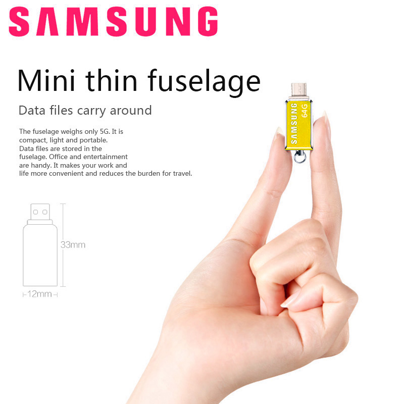 SAMSUNG 64GB OTG USB Flash Drive Smartphone External Usb Stick Pen Drive Memory Stick U Disk for Android PC
