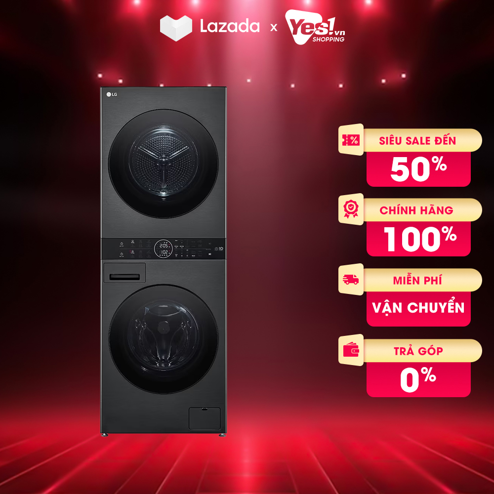 Máy giặt sấy lg inverter 14 kg wt1410nhb - bảo hành chính hãng - voucher 10% lên đến 800k