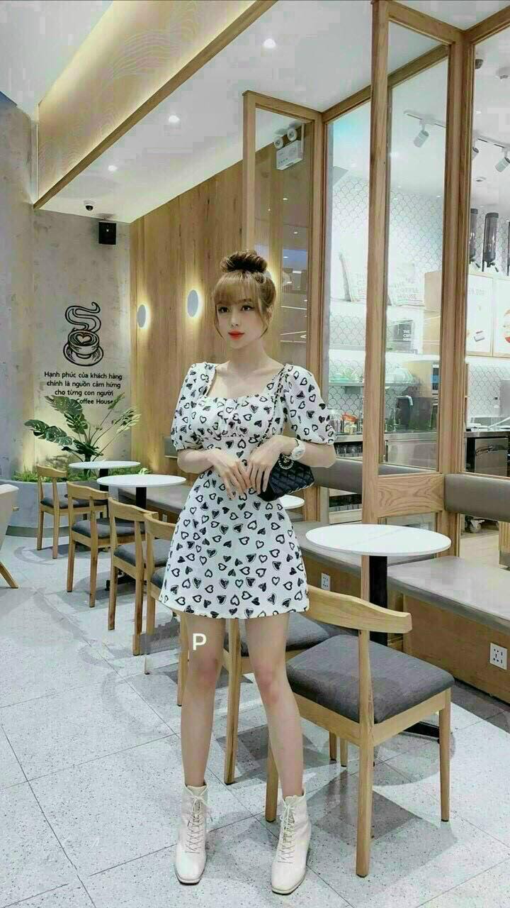 Đầm lụa gắn nơ lưng in 3D xinh xinh fashionzero