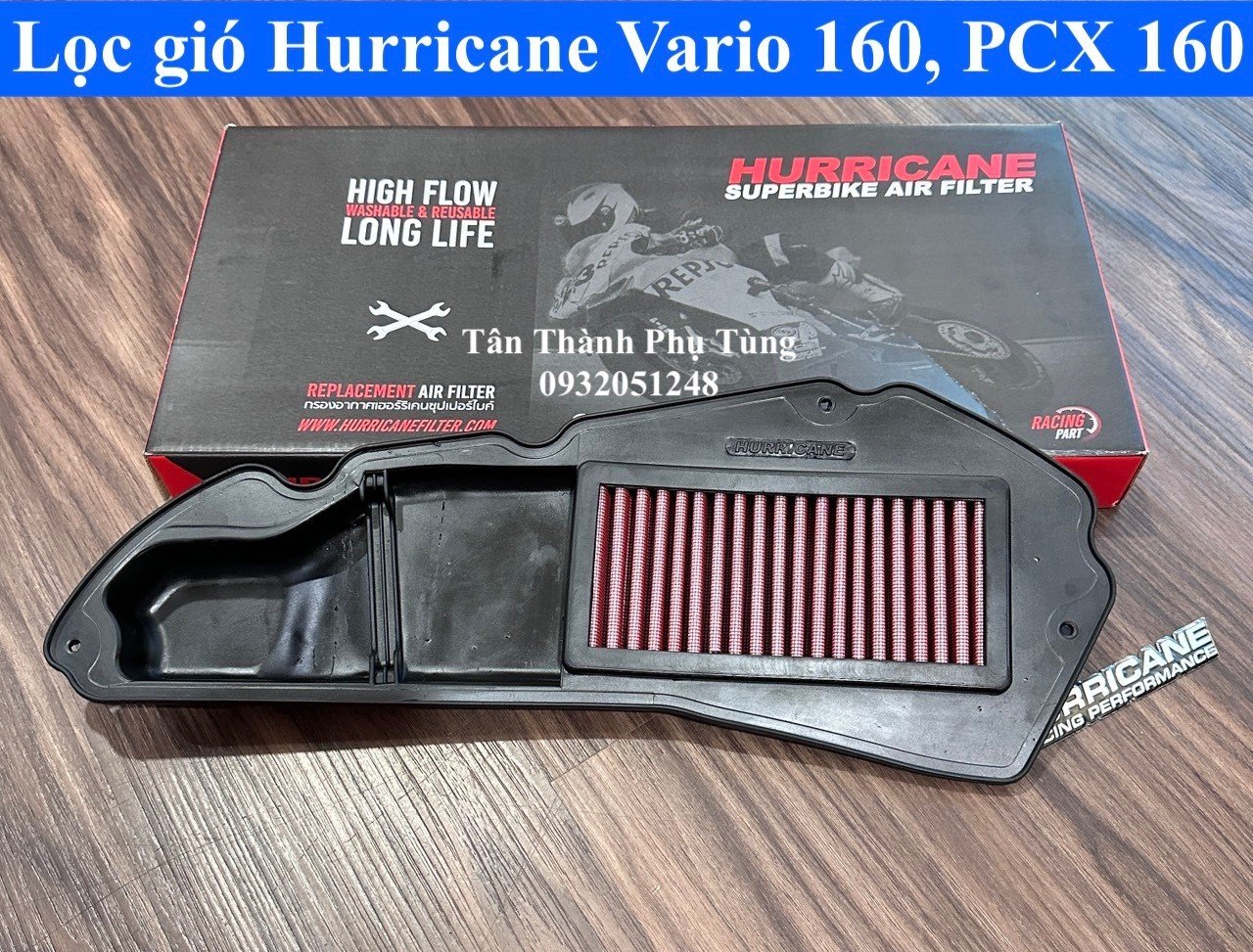 Lọc gió hurricane vario 160, pcx 160, adv 160 chính hãng thailand đồchơixe