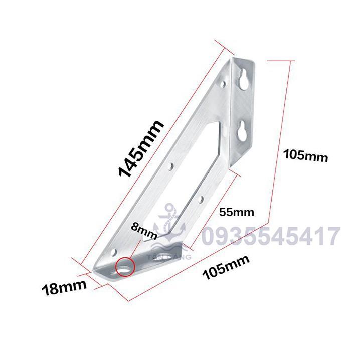 1 cặp Ke Góc Inox Size 2 - 145mm