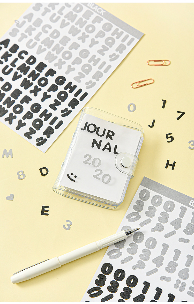 Set 2 tấm sticker chữ và số dùng để trang trí