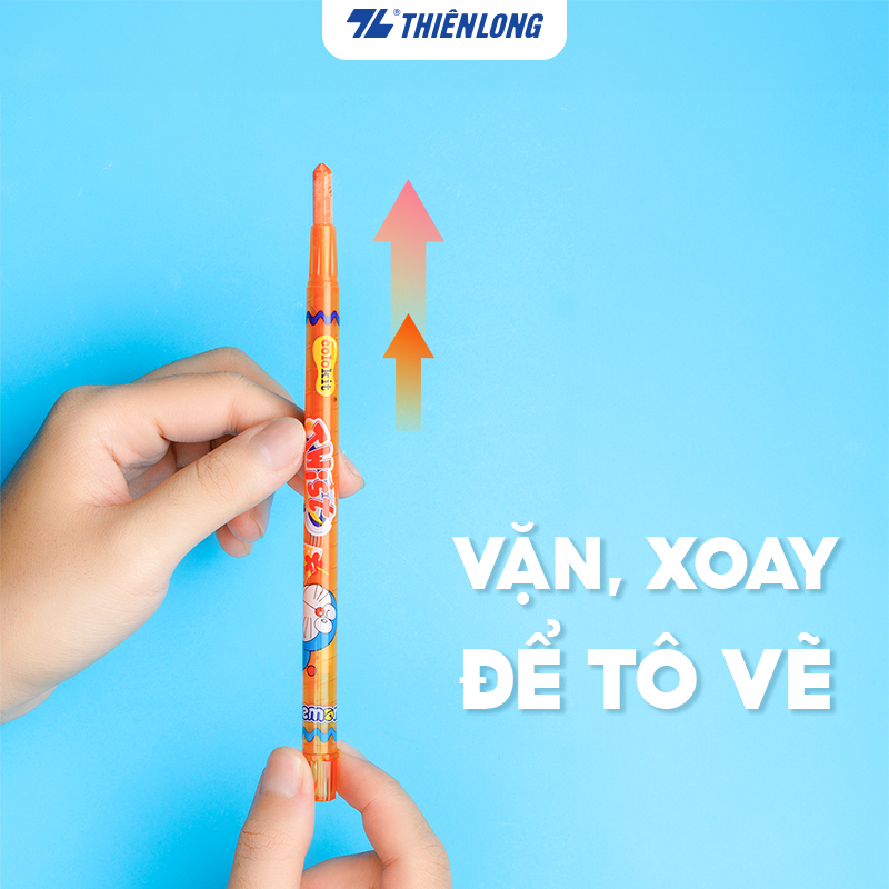 Bút sáp vặn 12 màu Colokit Doraemon TCR-C04/DO màu siêu đẹp, an toàn sử dụng