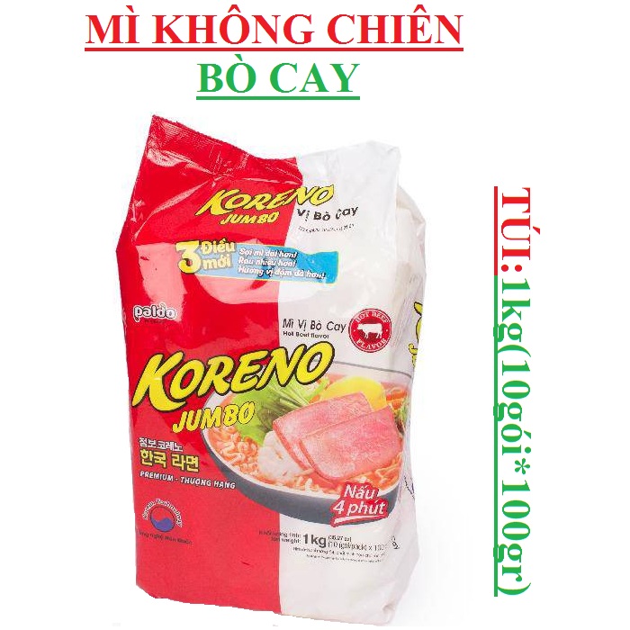 Mì Koreno Hàn Quốc, túi 1.0kg (10 gói)