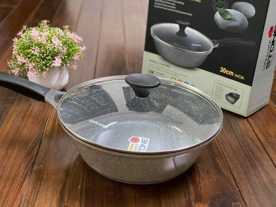 Chảo sâu lòng đáy phẳng Lock&Lock Stone LCA6285 28cm