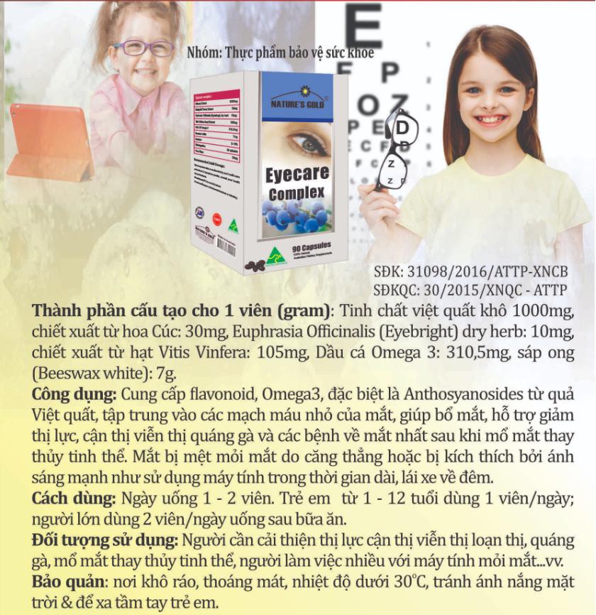 [HCM]EYECARE COMPLEX - BLUEBERRY - Viên uống bổ mắt - (90 viên/hộp)