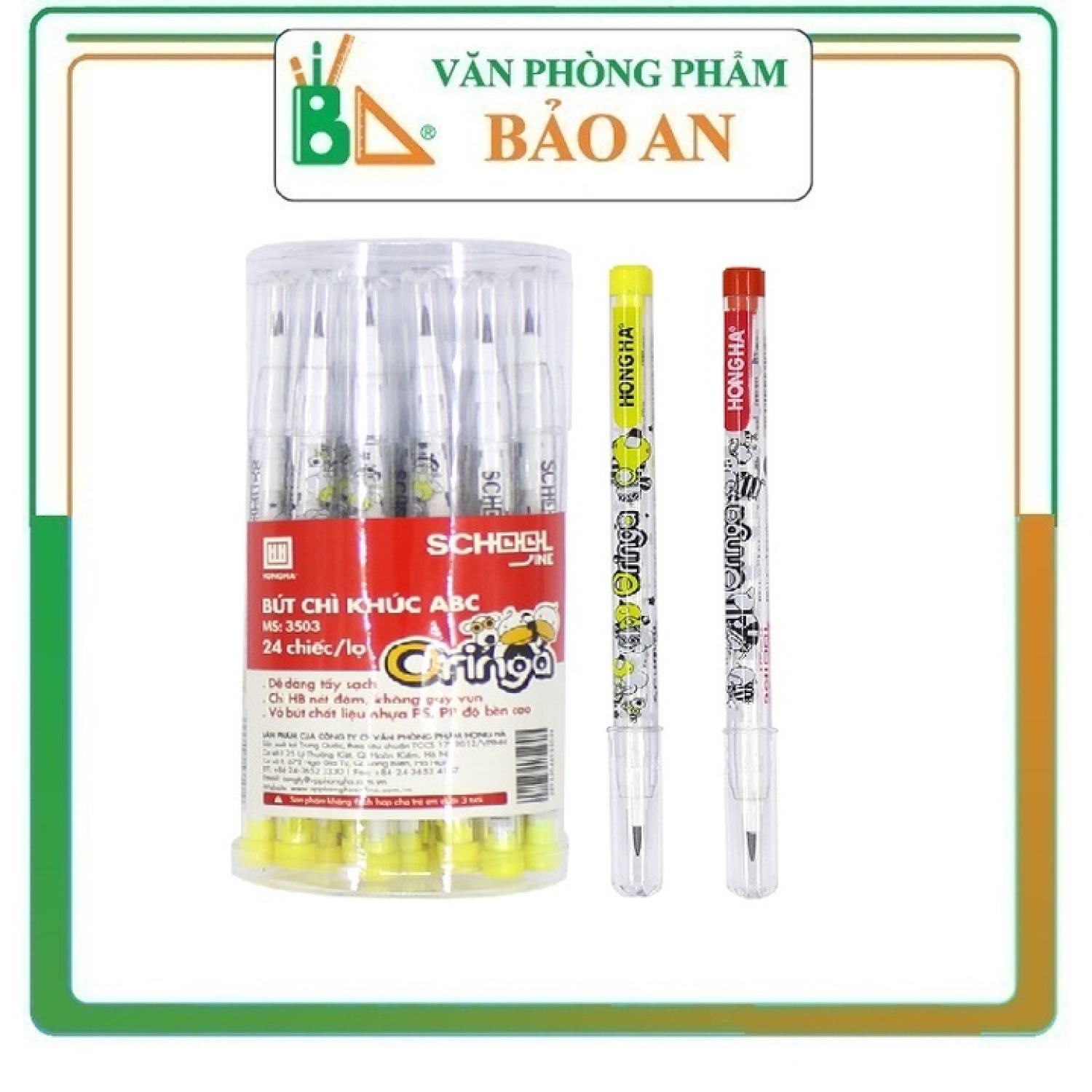 Bút chì khúc hb hồng hà | bút chì đốt nhiều màu - 3503