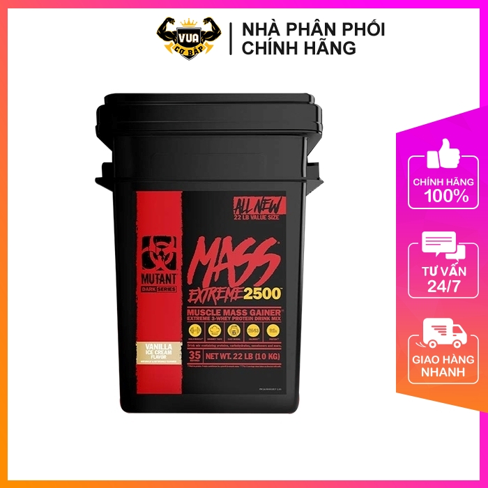 HCMSữa Tăng Cân MUTANT MASS XXXTREME 2500 22Lbs - 10Kg