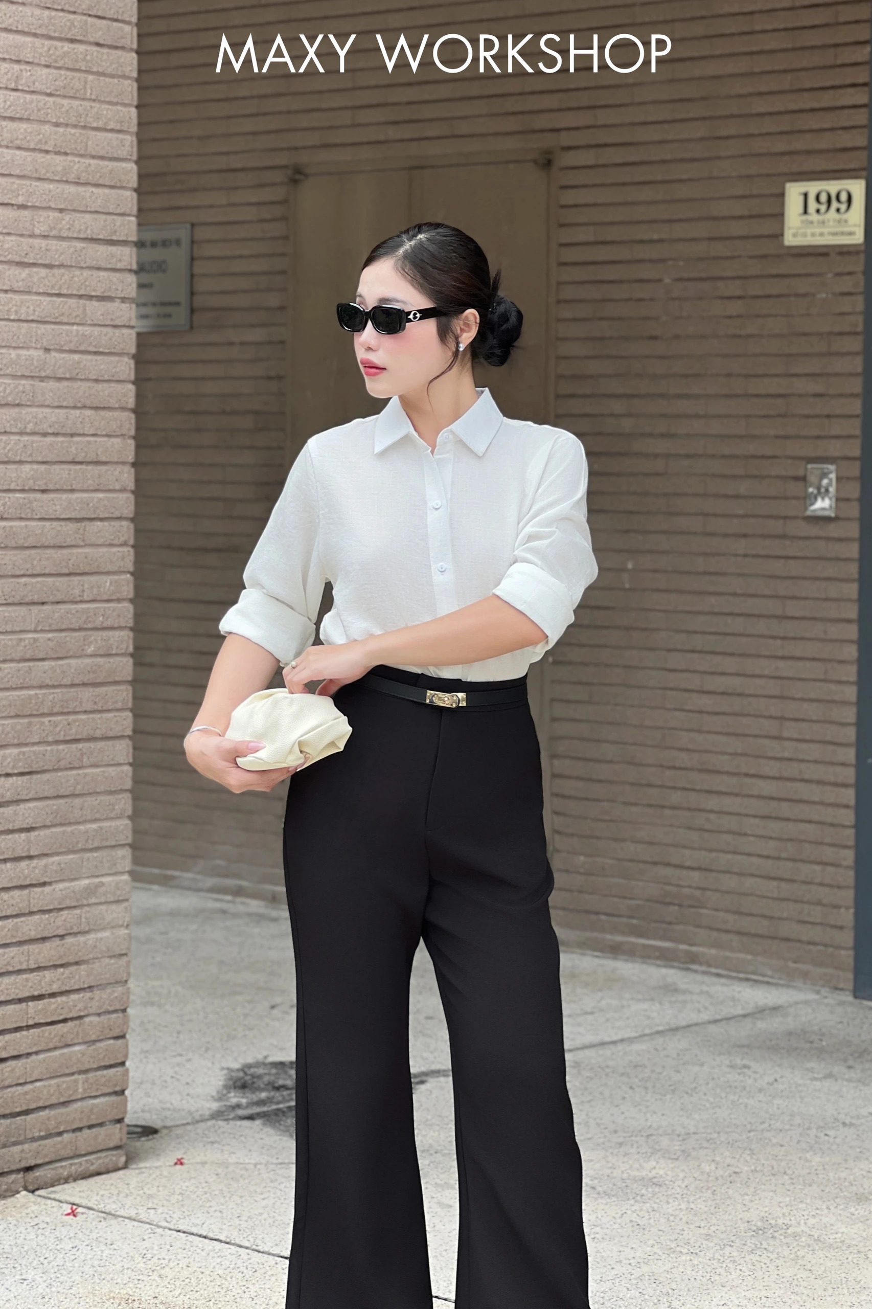 Áo sơ mi nữ Hàn Quốc tay dài Basic Shirt Maxy Workshop