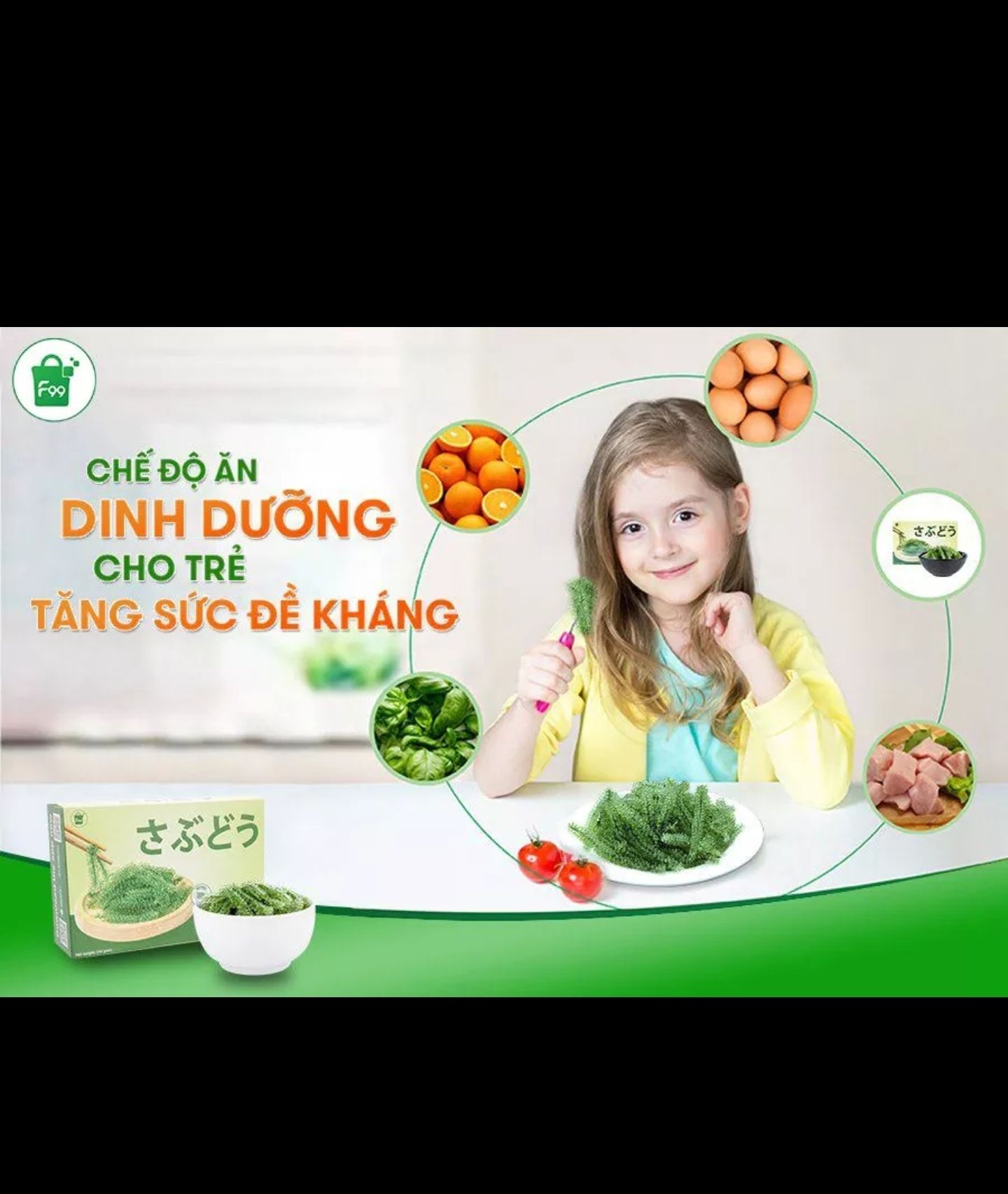 [HCM]1 gói lẻ dùng thử (20gram) Rong nho Sabudo ( tặng 1 gói sốt mè rang Kiwpie 15ml ) / Rong nho tách nước Sabudo