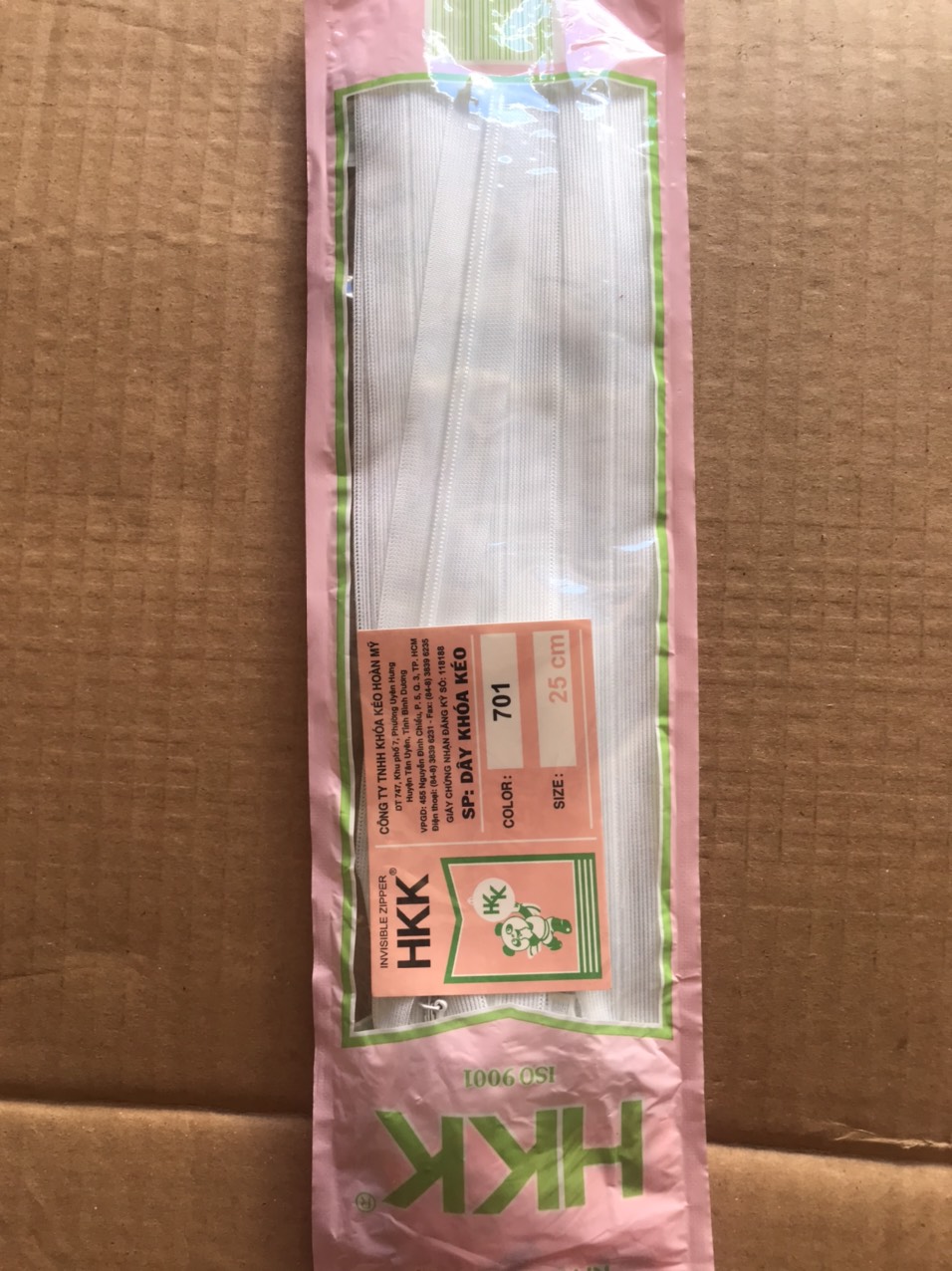 Dây kéo giọt lệ 25cm HKK